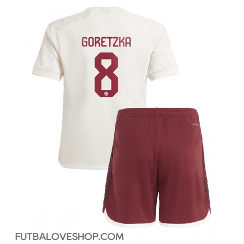 Dres Bayern Munich Leon Goretzka #8 Tretina pre deti 2023-24 Krátky Rukáv (+ trenírky)